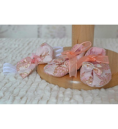 Rochite de botez- Rochita botez fete vara roz ROSE, 3 piese [4]