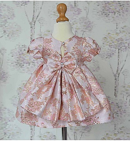 Rochite de botez- Rochita botez fete vara roz ROSE, 3 piese [2]