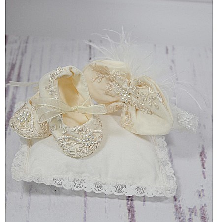 Set bentita si botosei eleganti de botez fetita, Innocence
