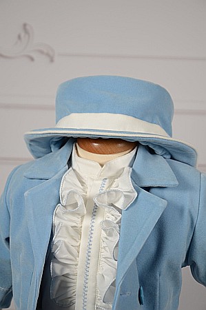 Set costum bleu, lumanare si trusou de botez Ivan [5]