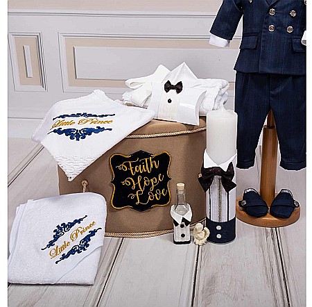 Set costumas, lumanare si trusou de botez Little Gentleman [6]