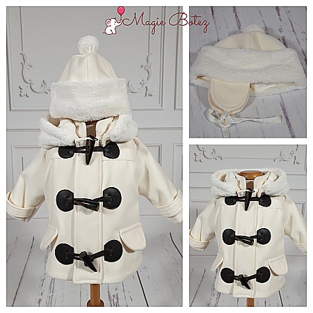 Costume Botez - Set palton stofa si caciulita botez baiat iarna, Frozen