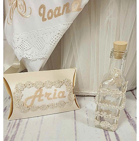 Trusou botez fete fetite cu dantela Beige, Innocence [2]