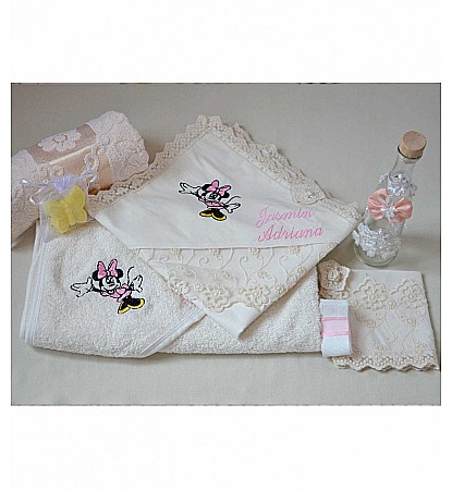 Trusou botez fetite personalizat Biserica roz, Pink Minnie
