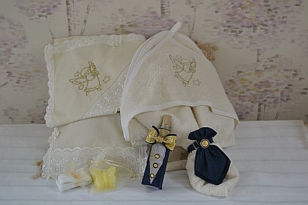 Trusou de botez biserica baiat auriu si bleumarin,Navy [0]