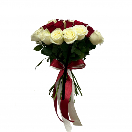 BUCHETE DE TRANDAFIRI - Buchet 51 Trandafiri Rosii si Albi