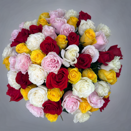 Buchet 65 Trandafiri Mix [1]