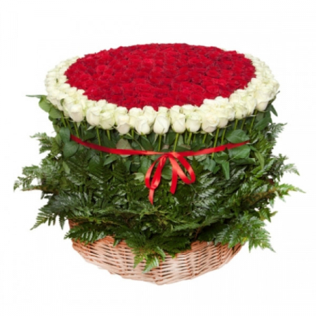 Cosuri cu trandafiri - Cos 301 Trandafiri Rosii-Albi