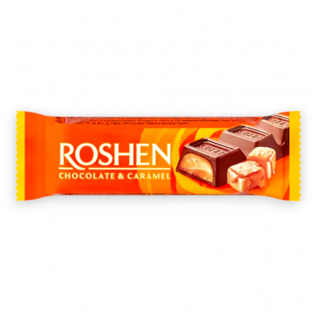 Tablete si batoane - Baton de ciocolata ROSHEN, cu crema de caramel 30g