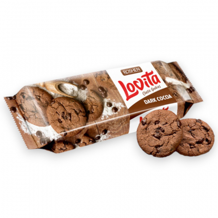 Biscuiți - Biscuiti LOVITA CLASSIC cu cacao si bucati de ciocolata, 150g