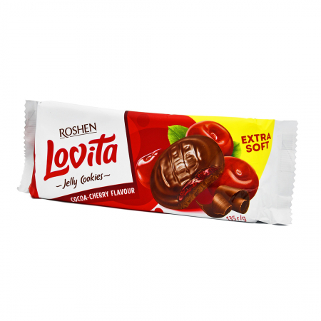 Biscuiti LOVITA cu ciocolata si jeleu de cirese 135 gr Mica [3]