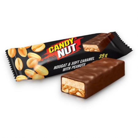 Bomboane de ciocolata - Bomboane CANDY NUT cu caramel fin, ciocolată cu lapte, nuga și arahide prăjite 1 kg