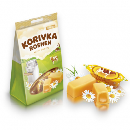 Caramele si Dropsuri - Caramele Korivka Roshen cu lapte 205g