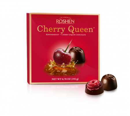 Praline - Cutie cu bomboane Cherry Queen, vișină în lichior 192g