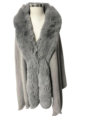 Cardigane - VA Milano capa cu guler din blana naturala