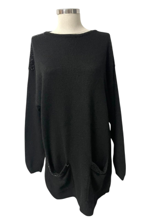 Pulovere - Pulover lung amestec matase, angora si lana                     XL