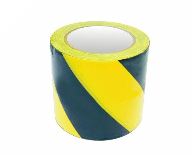 Banda adeziva marcare pardoseli industriale galben/negru lat de 10 cm [1]