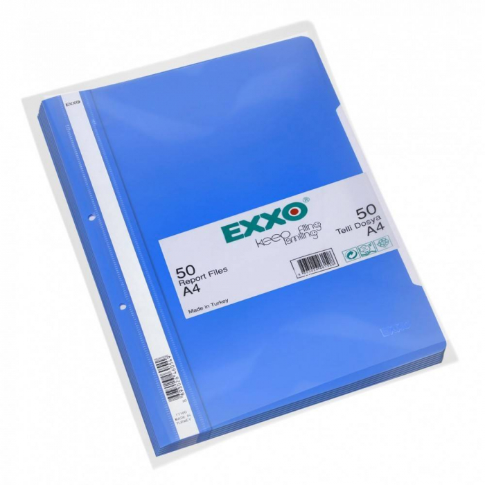 Dosar plastic A4 cu sina, Exxo, albastru [1]