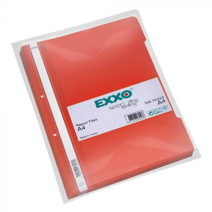 Dosar plastic A4 cu sina, Exxo, rosu [1]
