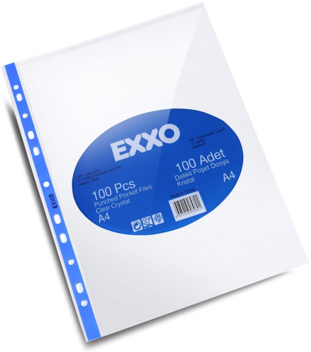 File de protectie A4, CRISTAL groase 80 micr. 100/set, Exxo [1]