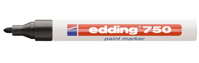 Marker cu vopsea neagra Edding 750, varf 2-4 mm, corp metalic [1]