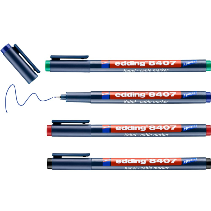 Marker permanent 0,3mm pentru cabluri 4/set, Edding 8407 [2]