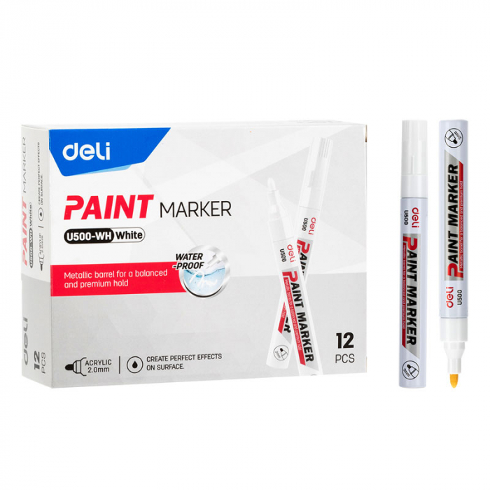 Marker vopsea alb, 2 mm, Deli [4]