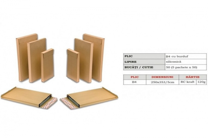 plic b4 kraft maro cu latime de 5cm pentru documente [1]