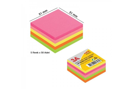 Postit si indecsi - Notes adeziv 51 x 51mm, 5 culori