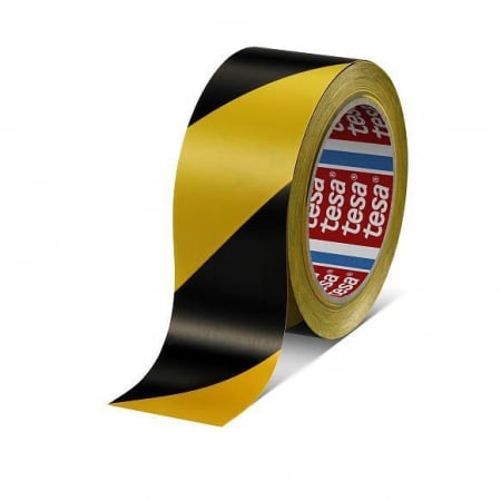 Banda adeziva marcare 50 mm - Banda marcare galben/negru 33m x 50mm Tesa 60760