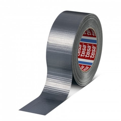Banda adeziva cu insertie - Banda adeziva textila Duct Tape 4615 Gri Tesa