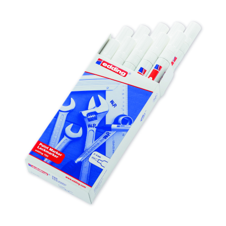 Marker cu vopsea alba Edding 750, varf 2-4 mm, corp metalic [1]