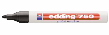 Markere - Marker cu vopsea neagra Edding 750, varf 2-4 mm, corp metalic