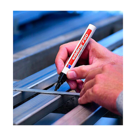 Marker cu vopsea neagra Edding 750, varf 2-4 mm, corp metalic [1]