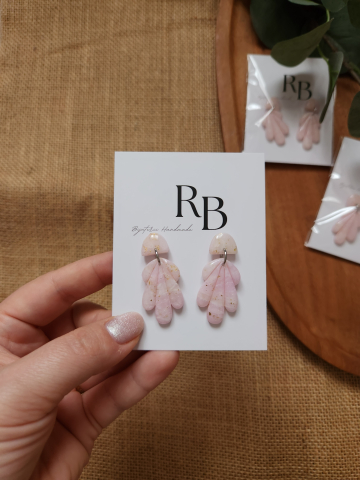 Soft Romance - Cercei Blush Waves | Stud atarnatori handmade