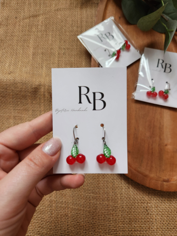 Soft Romance - Cercei Cherry Drops | Leverback handmade
