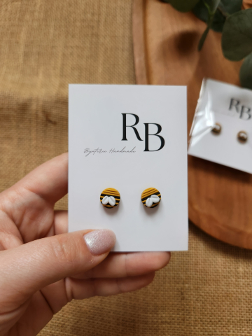 Soft Romance - Cercei Honey Bee | Stud handmade