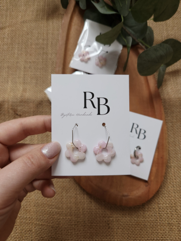 Soft Romance - Cercei Marble Bloom | Hoop handmade