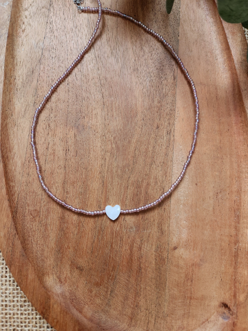 Soft Romance - Colier Pearl Heart | Choker handmade