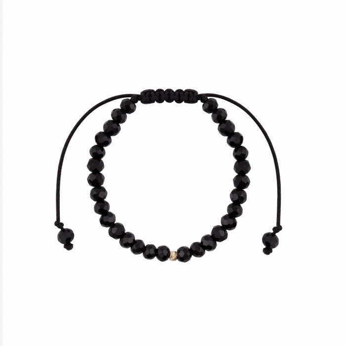 Bratara cu bila de Aur si Cristal fatetat, pe snur Royalstone, marime 14-16.5 cm [2]