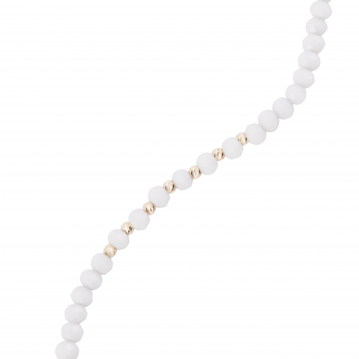 Bratara cu bile de Aur si Cristal fatetat alb, pe snur Royalstone, marime 14-16.5 cm [2]