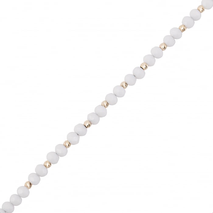 Bratara cu bile de Aur si Cristal fatetat alb, perechi, pe snur Royalstone, marime 14-16.5 cm [2]