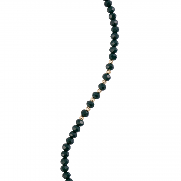 Bratara cu bile de Aur si Cristal fatetat verde inchis, pe snur Royalstone, marime 14-16.5 cm [2]