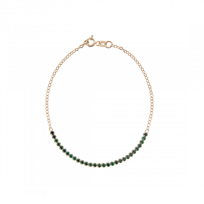 Bratara din Aur si Zirconiu verde, cu inchizatoare Royalstone, marime 18 cm cu 2 cm prelungire [2]