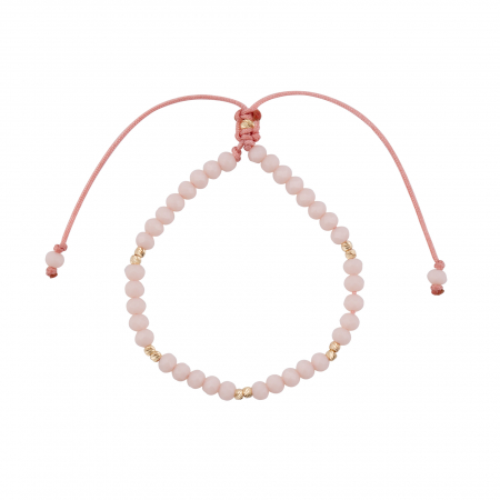 Bratara cu bile de Aur si Cristal fatetat roz, pe snur Royalstone, marime 14-16.5 cm [1]
