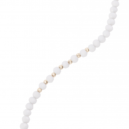 Bratara cu bile de Aur si Cristal fatetat alb, pe snur Royalstone, marime 14-16.5 cm [1]