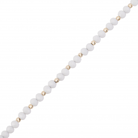 Bratara cu bile de Aur si Cristal fatetat alb, perechi, pe snur Royalstone, marime 14-16.5 cm [1]