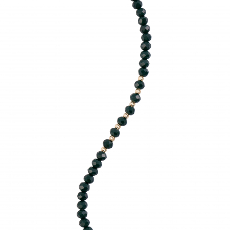 Bratara cu bile de Aur si Cristal fatetat verde inchis, pe snur Royalstone, marime 14-16.5 cm [1]