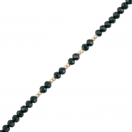 Bratara cu bile de Aur si Cristal fatetat verde inchis, perechi, pe snur Royalstone, marime 14-16.5 cm [1]