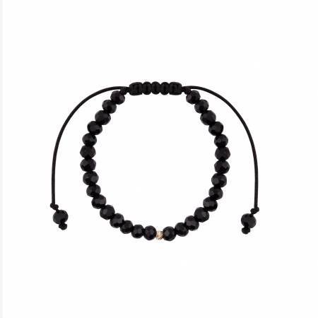 Bratara cu bila de Aur si Cristal fatetat, pe snur Royalstone, marime 17-19 cm [1]